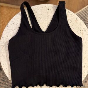 Spiritual Gangster Black Ribbed workout Top